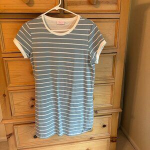 Blue and White T-shirt dress from Pink Lily. Medium